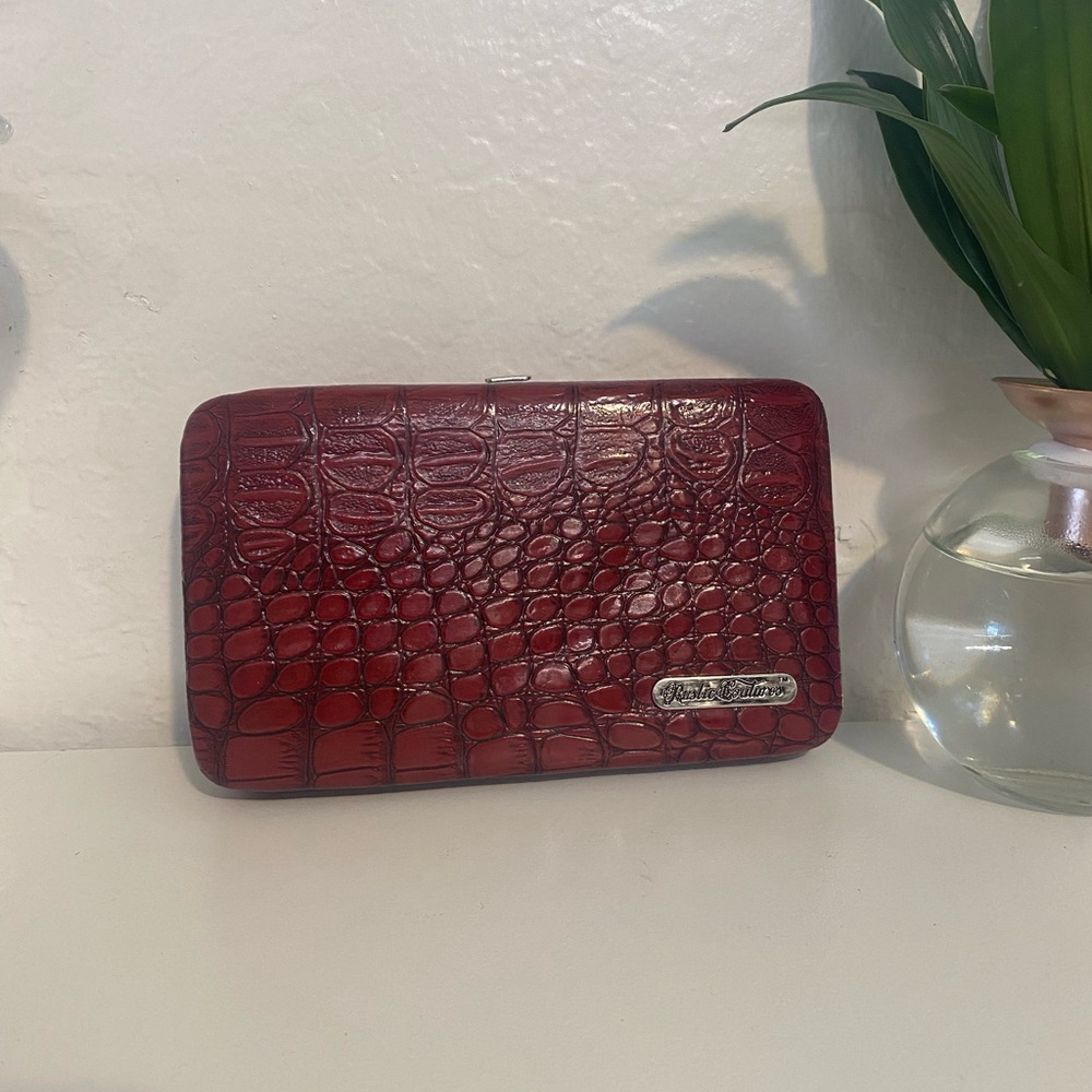 Rustic Couture Red Crocodile Embossed Wallet